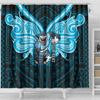 Custom Cronulla-Sutherland Sharks Shower Curtain Shark Warrior Polynesia Islander Rugby Mascot