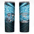 Custom Cronulla-Sutherland Sharks Skinny Tumbler Shark Warrior Polynesia Islander Rugby Mascot