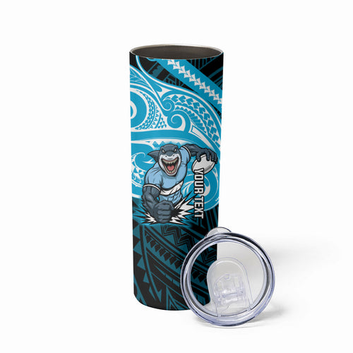Custom Cronulla-Sutherland Sharks Skinny Tumbler Shark Warrior Polynesia Islander Rugby Mascot