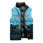 Custom Cronulla-Sutherland Sharks Sleeveless Puffer Jacket Shark Warrior Polynesia Islander Rugby Mascot