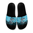 Custom Cronulla-Sutherland Sharks Slide Sandals Shark Warrior Polynesia Islander Rugby Mascot