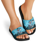 Custom Cronulla-Sutherland Sharks Slide Sandals Shark Warrior Polynesia Islander Rugby Mascot