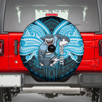 Custom Cronulla-Sutherland Sharks Spare Tire Cover Shark Warrior Polynesia Islander Rugby Mascot