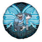 Custom Cronulla-Sutherland Sharks Spare Tire Cover Shark Warrior Polynesia Islander Rugby Mascot