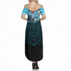 Custom Cronulla-Sutherland Sharks Summer Maxi Dress Shark Warrior Polynesia Islander Rugby Mascot