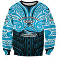 Custom Cronulla-Sutherland Sharks Sweatshirt Shark Warrior Polynesia Islander Rugby Mascot