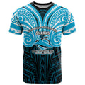 Custom Cronulla-Sutherland Sharks T Shirt Shark Warrior Polynesia Islander Rugby Mascot