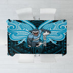 Custom Cronulla-Sutherland Sharks Tablecloth Shark Warrior Polynesia Islander Rugby Mascot