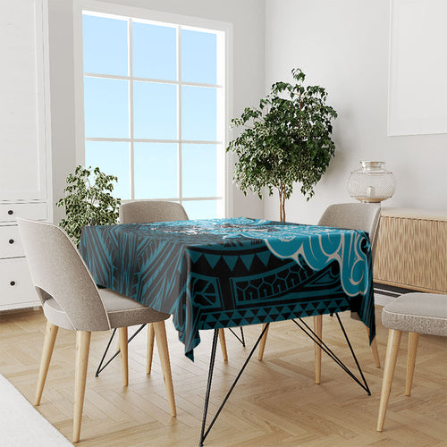 Custom Cronulla-Sutherland Sharks Tablecloth Shark Warrior Polynesia Islander Rugby Mascot