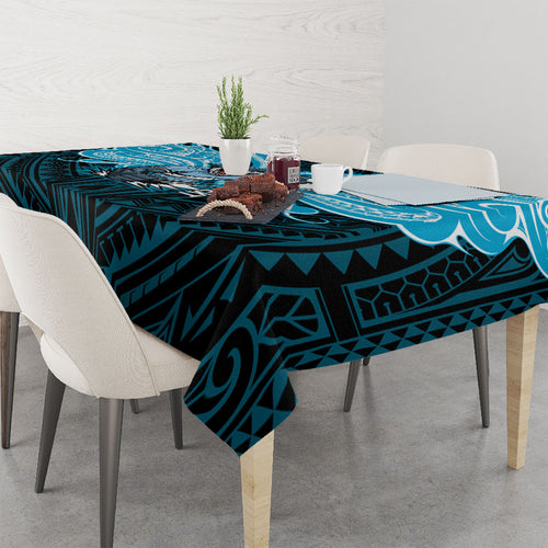 Custom Cronulla-Sutherland Sharks Tablecloth Shark Warrior Polynesia Islander Rugby Mascot