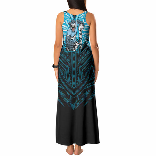 Custom Cronulla-Sutherland Sharks Tank Maxi Dress Shark Warrior Polynesia Islander Rugby Mascot