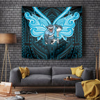 Custom Cronulla-Sutherland Sharks Tapestry Shark Warrior Polynesia Islander Rugby Mascot