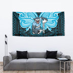 Custom Cronulla-Sutherland Sharks Tapestry Shark Warrior Polynesia Islander Rugby Mascot