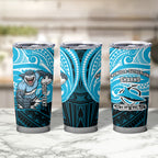 Custom Cronulla-Sutherland Sharks Tumbler Cup Shark Warrior Polynesia Islander Rugby Mascot