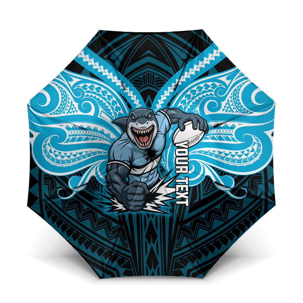 Custom Cronulla-Sutherland Sharks Umbrella Shark Warrior Polynesia Islander Rugby Mascot