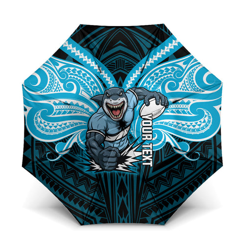 Custom Cronulla-Sutherland Sharks Umbrella Shark Warrior Polynesia Islander Rugby Mascot