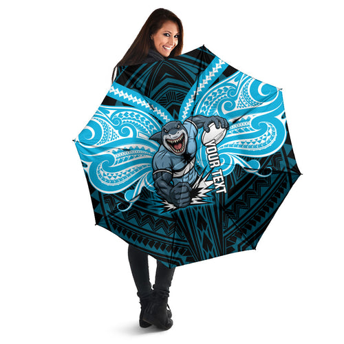 Custom Cronulla-Sutherland Sharks Umbrella Shark Warrior Polynesia Islander Rugby Mascot