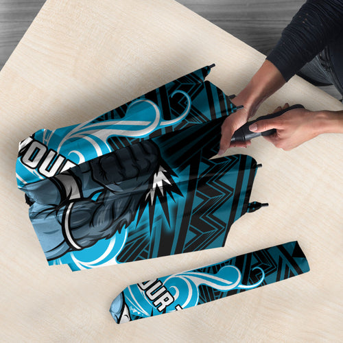 Custom Cronulla-Sutherland Sharks Umbrella Shark Warrior Polynesia Islander Rugby Mascot