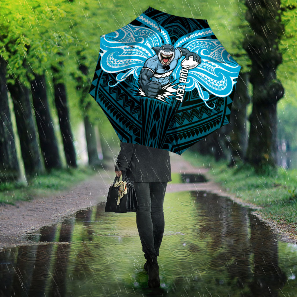 Custom Cronulla-Sutherland Sharks Umbrella Shark Warrior Polynesia Islander Rugby Mascot
