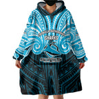 Custom Cronulla-Sutherland Sharks Wearable Blanket Hoodie Shark Warrior Polynesia Islander Rugby Mascot