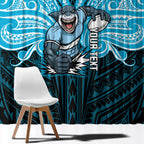 Custom Cronulla-Sutherland Sharks Window Curtain Shark Warrior Polynesia Islander Rugby Mascot