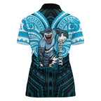 Custom Cronulla-Sutherland Sharks Women Polo Shirt Shark Warrior Polynesia Islander Rugby Mascot