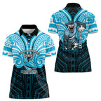 Custom Cronulla-Sutherland Sharks Women Polo Shirt Shark Warrior Polynesia Islander Rugby Mascot