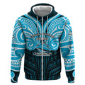 Custom Cronulla-Sutherland Sharks Zip Hoodie Shark Warrior Polynesia Islander Rugby Mascot