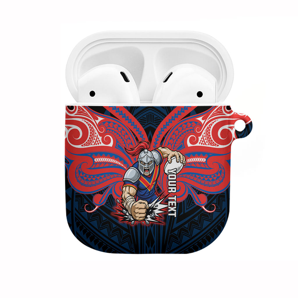 Custom Newcastle Knight AirPods Case Knight Warrior Polynesia Islander Rugby Mascot