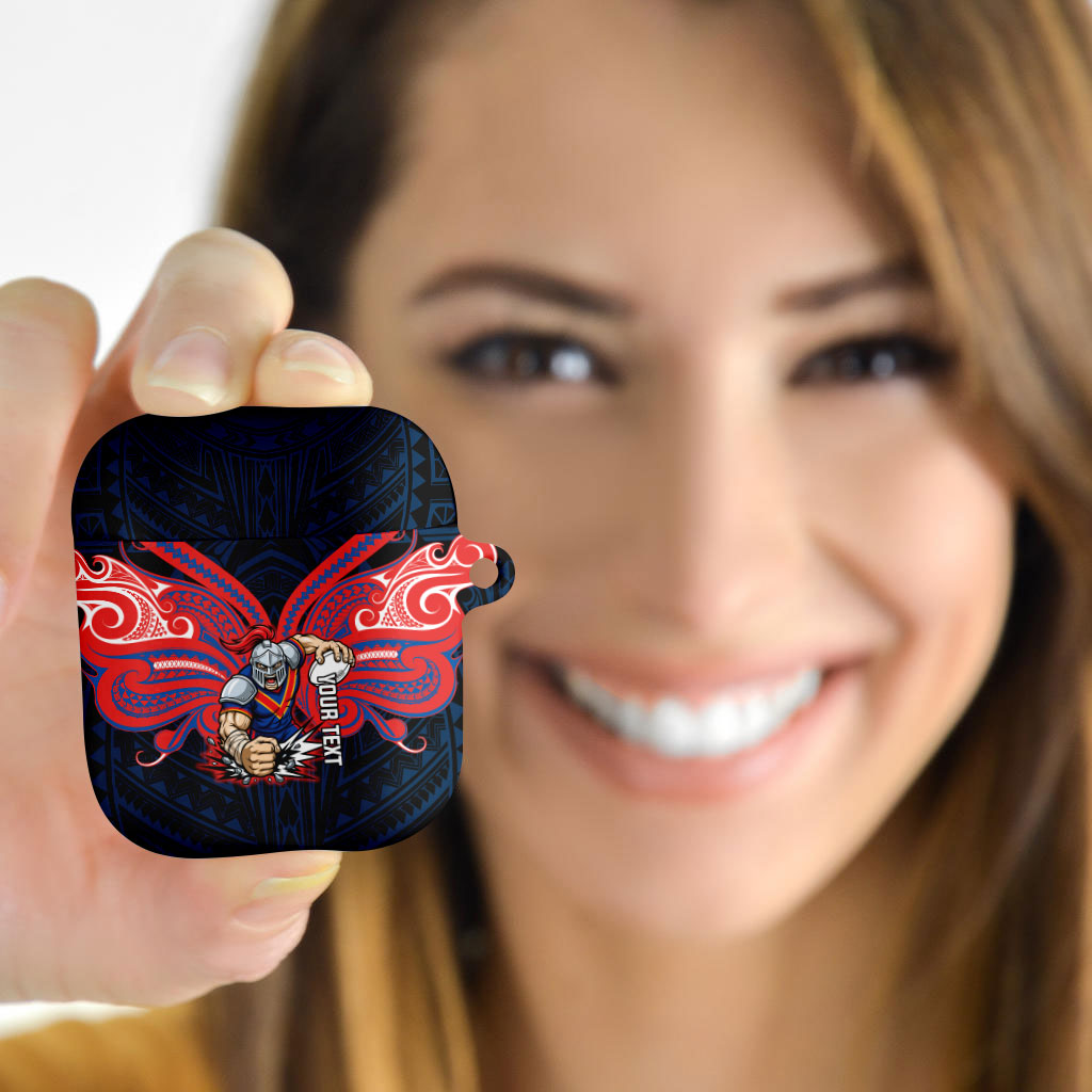 Custom Newcastle Knight AirPods Case Knight Warrior Polynesia Islander Rugby Mascot