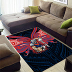 Custom Newcastle Knight Area Rug Knight Warrior Polynesia Islander Rugby Mascot