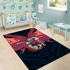 Custom Newcastle Knight Area Rug Knight Warrior Polynesia Islander Rugby Mascot