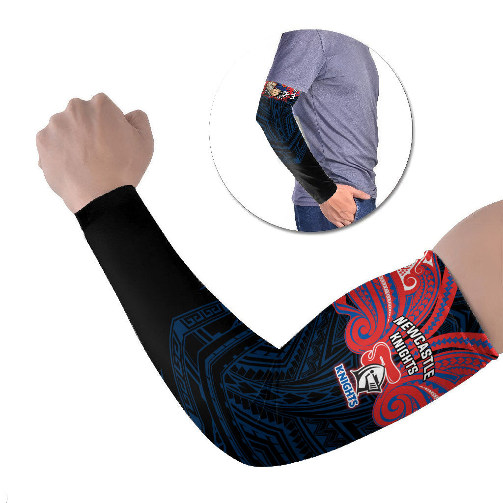 Custom Newcastle Knight Arm Sleeves Knight Warrior Polynesia Islander Rugby Mascot