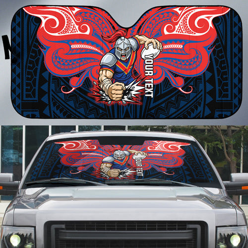 Custom Newcastle Knight Auto Sun Shade Knight Warrior Polynesia Islander Rugby Mascot