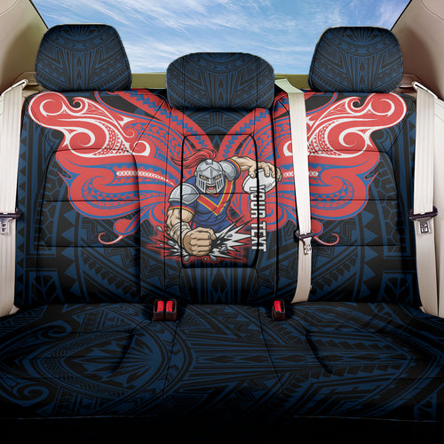 Custom Newcastle Knight Back Car Seat Cover Knight Warrior Polynesia Islander Rugby Mascot
