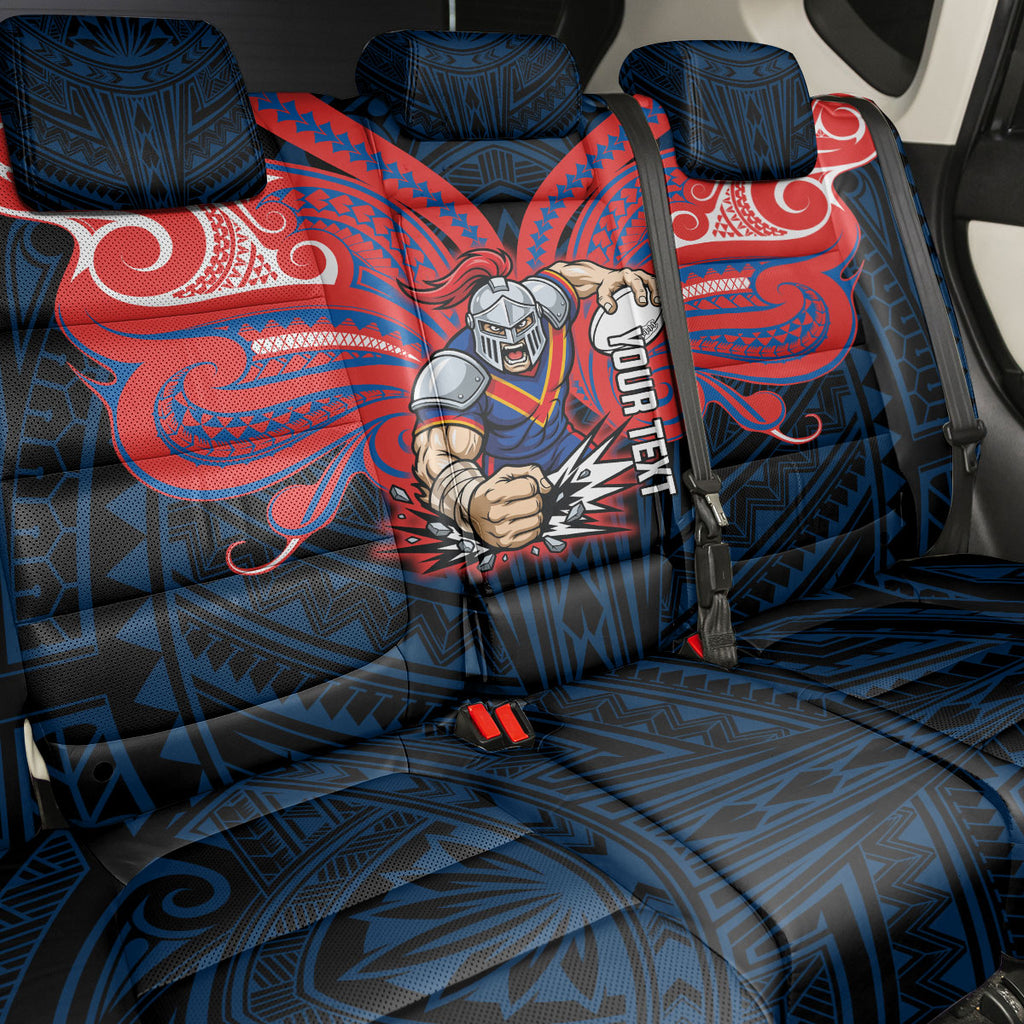 Custom Newcastle Knight Back Car Seat Cover Knight Warrior Polynesia Islander Rugby Mascot