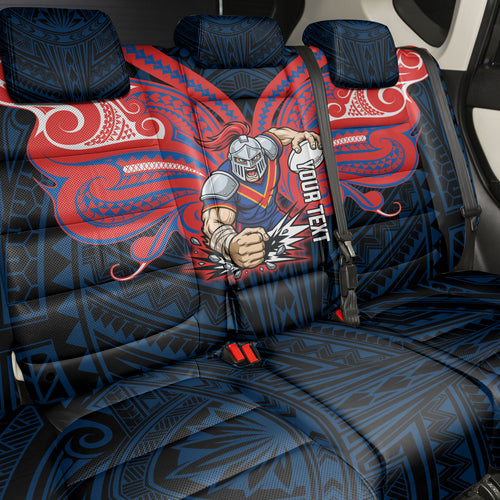 Custom Newcastle Knight Back Car Seat Cover Knight Warrior Polynesia Islander Rugby Mascot