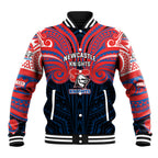 Custom Newcastle Knight Baseball Jacket Knight Warrior Polynesia Islander Rugby Mascot