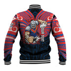 Custom Newcastle Knight Baseball Jacket Knight Warrior Polynesia Islander Rugby Mascot