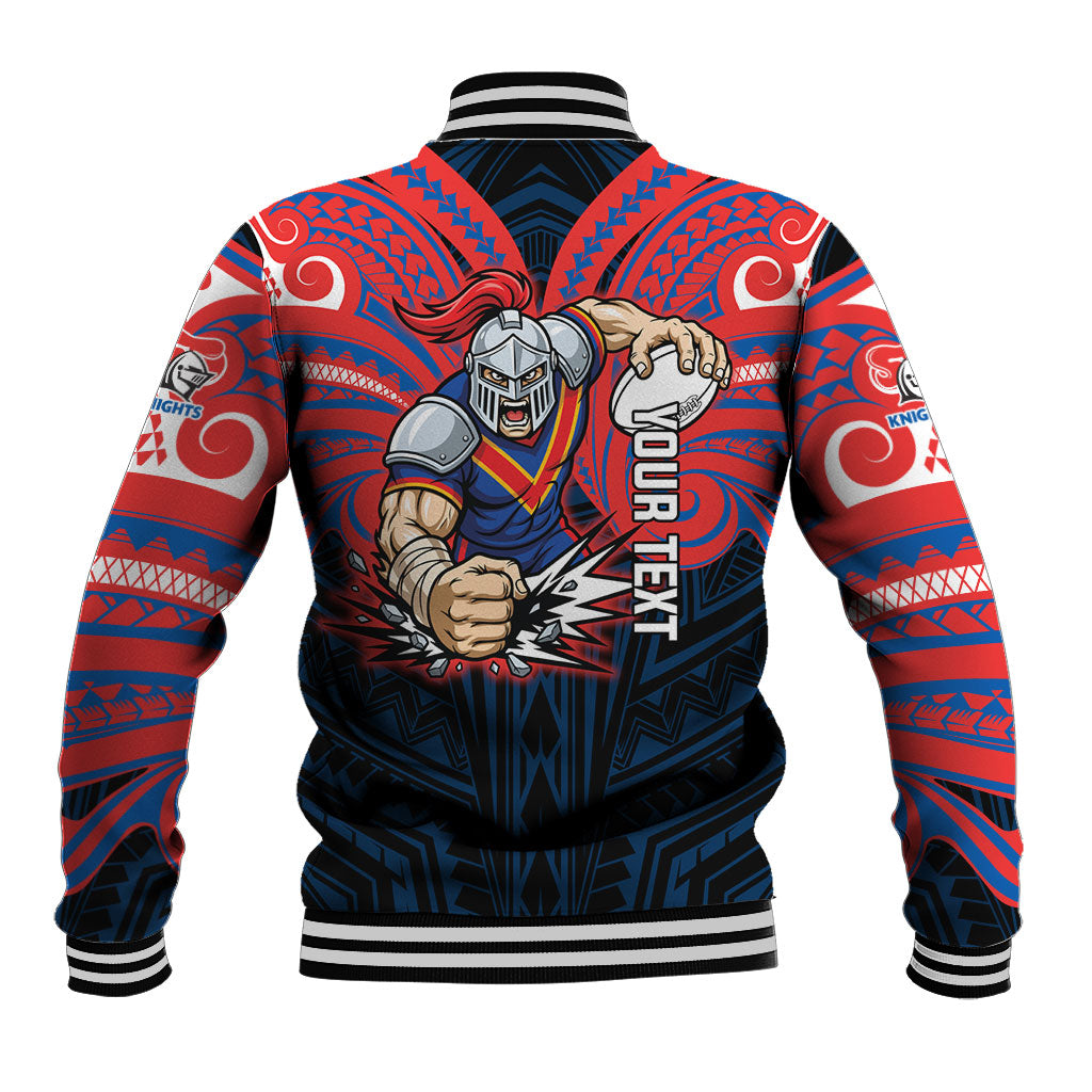 Custom Newcastle Knight Baseball Jacket Knight Warrior Polynesia Islander Rugby Mascot