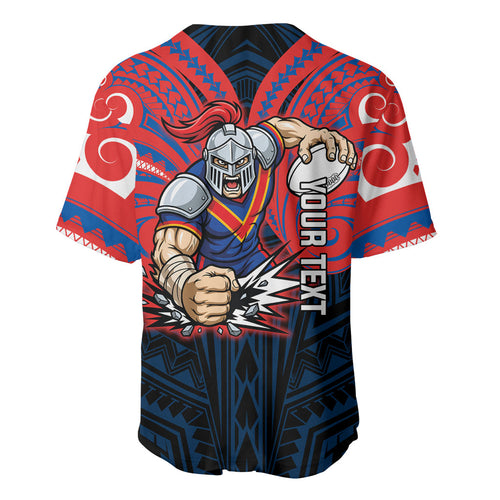 Custom Newcastle Knight Baseball Jersey Knight Warrior Polynesia Islander Rugby Mascot