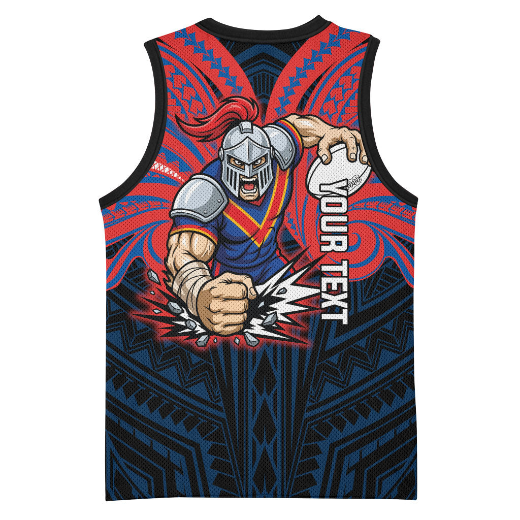 Custom Newcastle Knight Basketball Jersey Knight Warrior Polynesia Islander Rugby Mascot