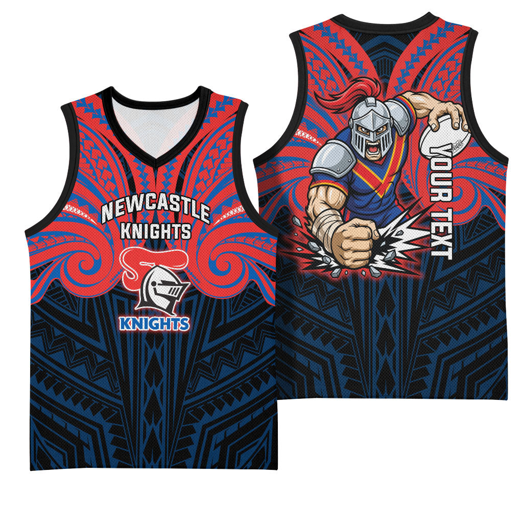 Custom Newcastle Knight Basketball Jersey Knight Warrior Polynesia Islander Rugby Mascot