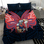 Custom Newcastle Knight Bedding Set Knight Warrior Polynesia Islander Rugby Mascot
