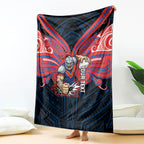 Custom Newcastle Knight Blanket Knight Warrior Polynesia Islander Rugby Mascot