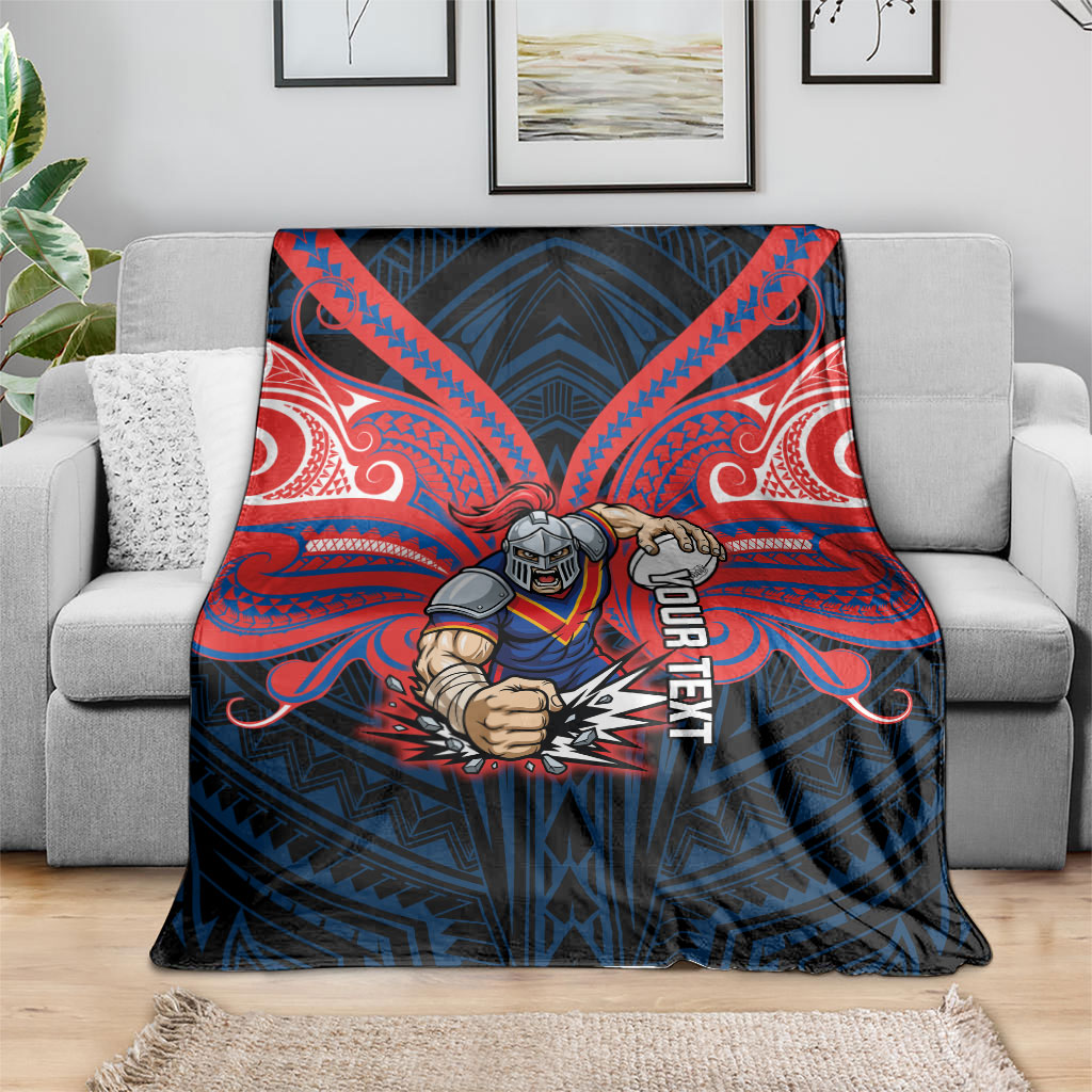 Custom Newcastle Knight Blanket Knight Warrior Polynesia Islander Rugby Mascot