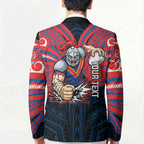 Custom Newcastle Knight Blazer Knight Warrior Polynesia Islander Rugby Mascot