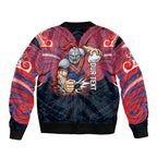 Custom Newcastle Knight Bomber Jacket Knight Warrior Polynesia Islander Rugby Mascot