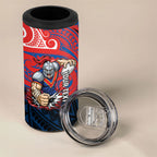 Custom Newcastle Knight 4 in 1 Can Cooler Tumbler Knight Warrior Polynesia Islander Rugby Mascot