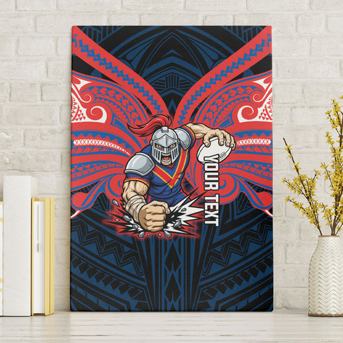 Custom Newcastle Knight Canvas Wall Art Knight Warrior Polynesia Islander Rugby Mascot